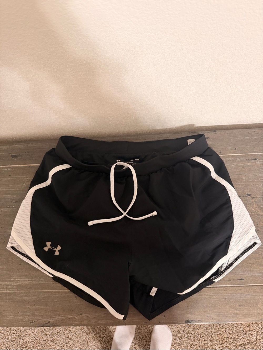 Under Armour Black Women's Athletic Shorts with White Trim